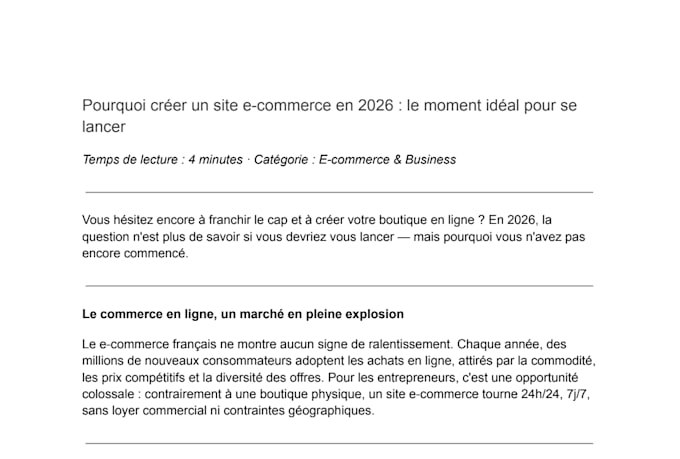 write SEO french blog articles for your website